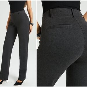 Betabrand Classic Dress Yoga Pant Bootcut Women's 2X Petite Charcoal Grey W0076